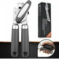 thumbnail image 1 of Heavy Duty Stainless Steel Smooth Edge Manual Hand Held Can Opener With Soft Touch Handle, Rust Proof Oversized Handheld Easy Turn Knob, Bottle Openers, Kitchen Tools By GERsome, 1 of 5