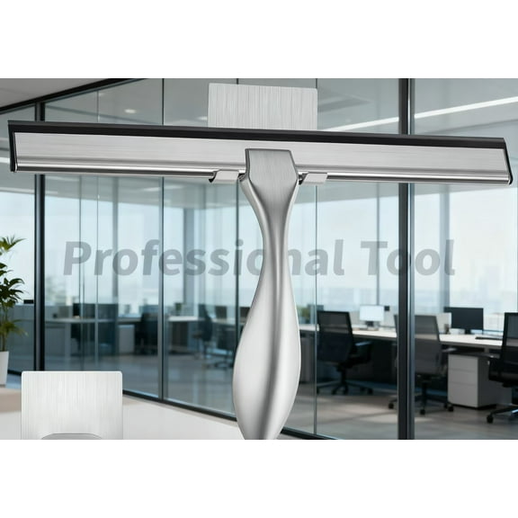 Compact Stainless Steel Squeegee – Streak-Free Glass/Car Shine with Built-In Storage