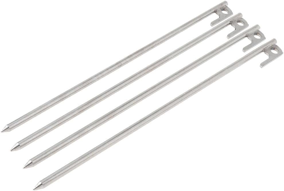 Heavy Duty Stainless Steel Tent Pegs Ground Pins 4 Pack, Construction