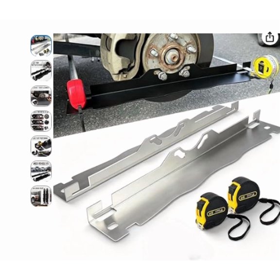 Heavy Duty Stainless Steel Toe Alignment Plates with Precision Groove & Wall Mount Design, 2-Pack Toe Plates Wheel Alignment Tool, for Home Garage Use On Car Truck SUVSilver