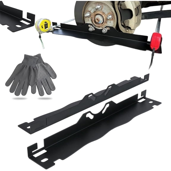 Heavy Duty Stainless Steel Toe Alignment Plates with Precision Groove & Wall Mount Design, Professional 2-Tape Measure Wheel Alignment Tool Kit, Automotive Front End Car Tool for Garage