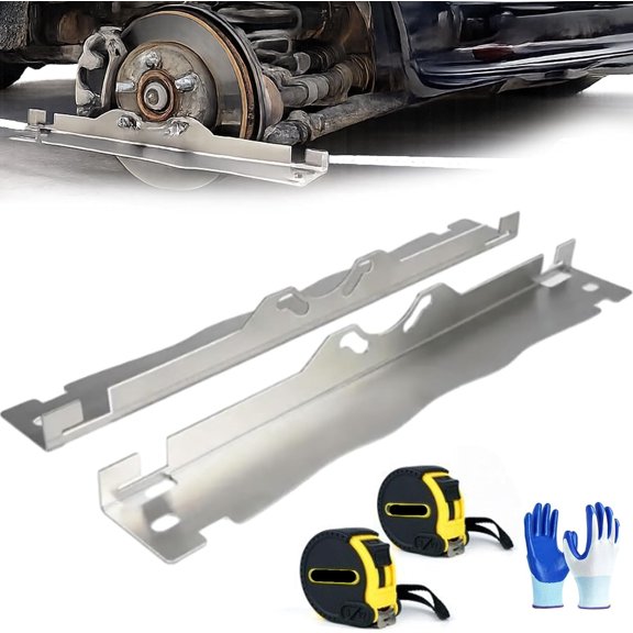 Heavy Duty Stainless Steel Toe Alignment Plates, Wheel Alignment Tool with Anti-Slip Precision Grooves, Automotive Front End Car Tool, Dual Tape Measure Setup for Car, Truck (Silver)