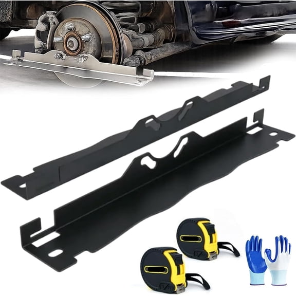 Heavy Duty Stainless Steel Toe Alignment Plates, Wheel Alignment Tool with Anti-Slip Precision Grooves, Automotive Front End Car Tool, Dual Tape Measure Setup for Car, Truck (Black)