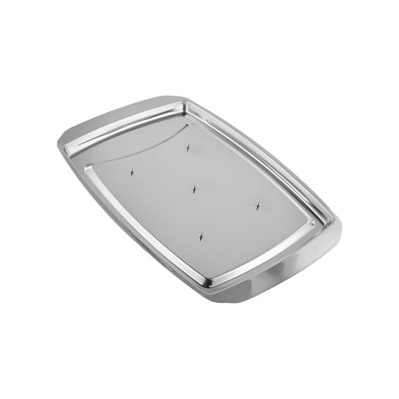 Heavy-Duty Stainless Steel Turkey Rack with Secure Meat Pegs for Poultry and Chicken, Elevated Silver Roasting Tray for Optimal Heat Circulation, Easy-Clean Dishwasher Safe Pan for Holiday Cooking