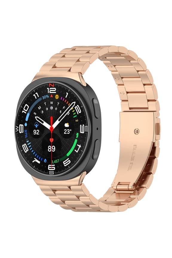 Heavy Duty Stainless Steel Watch Band Featuring Customizable Watch Faces | Calling Bead Design For For 41MM 42MM 46MM Models | Perfect For Gym Workouts Gray