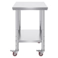 thumbnail image 1 of Heavy Duty Stainless Steel Work Table on Wheels, 24x30 Inch Restaurant Prep Table, Adjustable Casters for Commercial Kitchen & Food Industry (33.8 Inch Height), 1 of 11