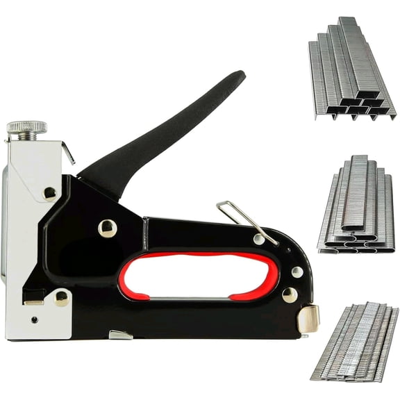 Heavy Duty Staple Gun for Wood & Fabric - 2100 Staples, Remover, Upholstery & Home Repair