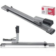 Long Arm Stapler,Stapler Long Arm Full Strip with 300 Mm Reach 25 Sheets Capacity Heavy Duty Home Office Desk Stationery Craft Black come with 1000 Staples