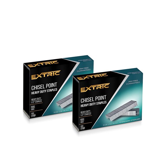 Heavy Duty Staples, 1/2 Inch Chisel Point Staple, 120 Sheet Capacity, 2,000 Staples for Heavy Duty Stapler