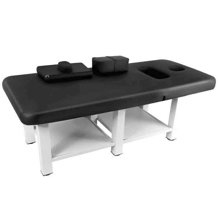 Heavy Duty Stationary Massage Table for Treatment Table Physical Therapy Table Spa Facial Bed, Metal Frame PU Leather Weight Capacity 1550LBS