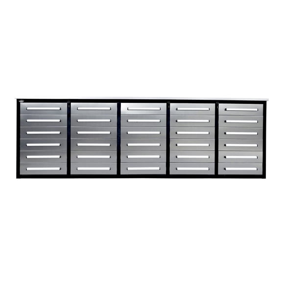 Heavy Duty Steel 10ft Workbench Storage Cabinet with 30 Drawers,Silver