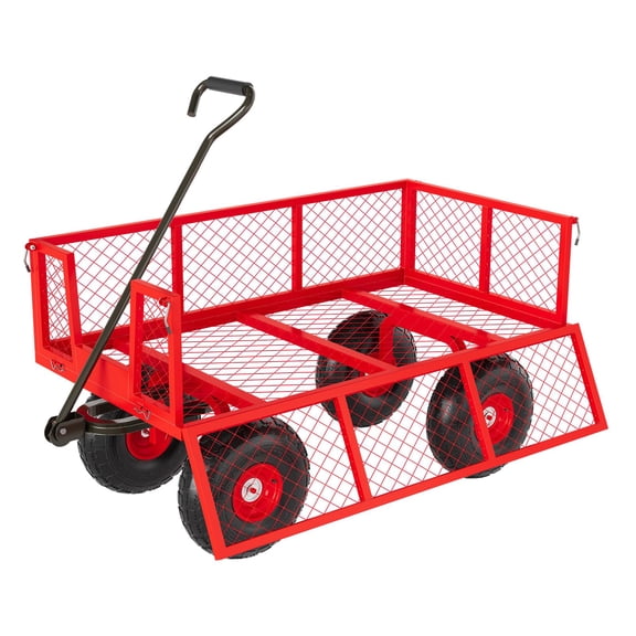 Heavy-Duty Steel 3-in-1 Garden Cart, 1200 lbs Capacity, 13 Inch All-Terrain Pneumatic Tires, Removable Mesh Sides and Rotating Handle, Multiple Colors and Sizes