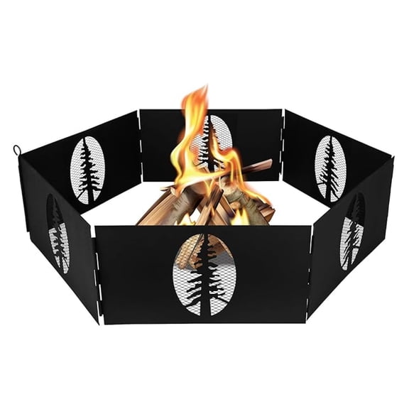 Heavy Duty Steel Campfire Ring - 27"" Wide with Hinged Construction - Portable Features Collapsible Design & is Easily Transportable - Includes Storage Bag - (51091)