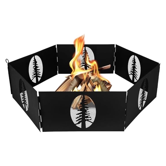 Heavy Duty Steel Campfire Ring - 27"" Wide with Hinged Construction - Portable Features Collapsible Design & is Easily Transportable - Includes Storage Bag - (51091)