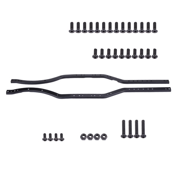 Heavy Duty Steel Chassis Frame Rails for AXIAL SCX10 II 90046 90047 RC Crawler Car, Upgraded 16.3 Inches / 41.4 CM Left and Right Replacement Frame Girders Set Black
