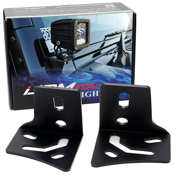 Heavy Duty Steel Constructed Front of Windshield A-Pillar Mount LED Ditch Light Bracket Hardware For Jeep 1997-2017 Wrangler TJ JK