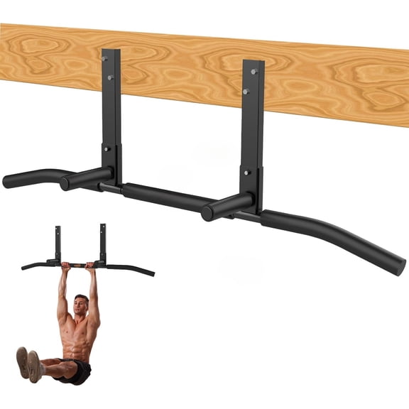 Heavy Duty Steel Construction Joist Mount Pull Up Bar, Wall Chin Up Bar Ceiling Mount for Beams, Home Gym Workout Equipment