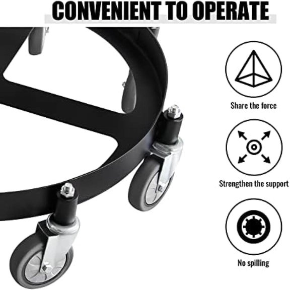 Heavy Duty Steel Drum Dolly, 55 Gallon Steel Frame with 8 Swivel Caster Wheels, 2000 Lbs Capacity, Anti-Tipping Design Fits for Workshops and Warehouses$$Tools