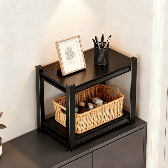 Heavy Duty Steel Over Foyer Cabinet Shelf, 2" Thickened Panel & Double-Layer Upright, 600lb Adjustable Height, Rust-Proof, Easy Assembly, Ideal for Entryway, Kitchen, Bathroom Storage(14Wx12Dx22H)