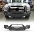 thumbnail image 1 of Heavy Duty Steel Front Bumper Compatible with 2011-2016 Ford F-250/F-350 with Side Wings(B) & Bull Bar,with 2 D-Rings, 1 of 10
