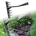 thumbnail image 1 of Heavy Duty Steel Garden Rake - 8-Tooth Detachable Weeder & Cultivator Tool for Lawn, Yard, Flower Beds | Ergonomic Handle | All-Soil Metal Rake (Size as Pictured), 1 of 4