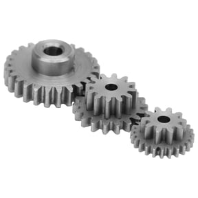 Heavy Duty Steel Gearbox Transmission Gear Set Replacement Parts for WPL D12 1/10 RC Trucks Assembly Silver, 15mm / 0.6 in, 12mm / 0.5 in, 10mm / 0.4 in Diameter (6-Piece Set)