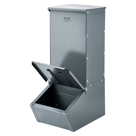 Heavy Duty Steel Hog Feeder 2.2 Bushel Capacity Single Door Multipurpose Trough for 5 Pigs Outdoor Livestock Farm Accessory