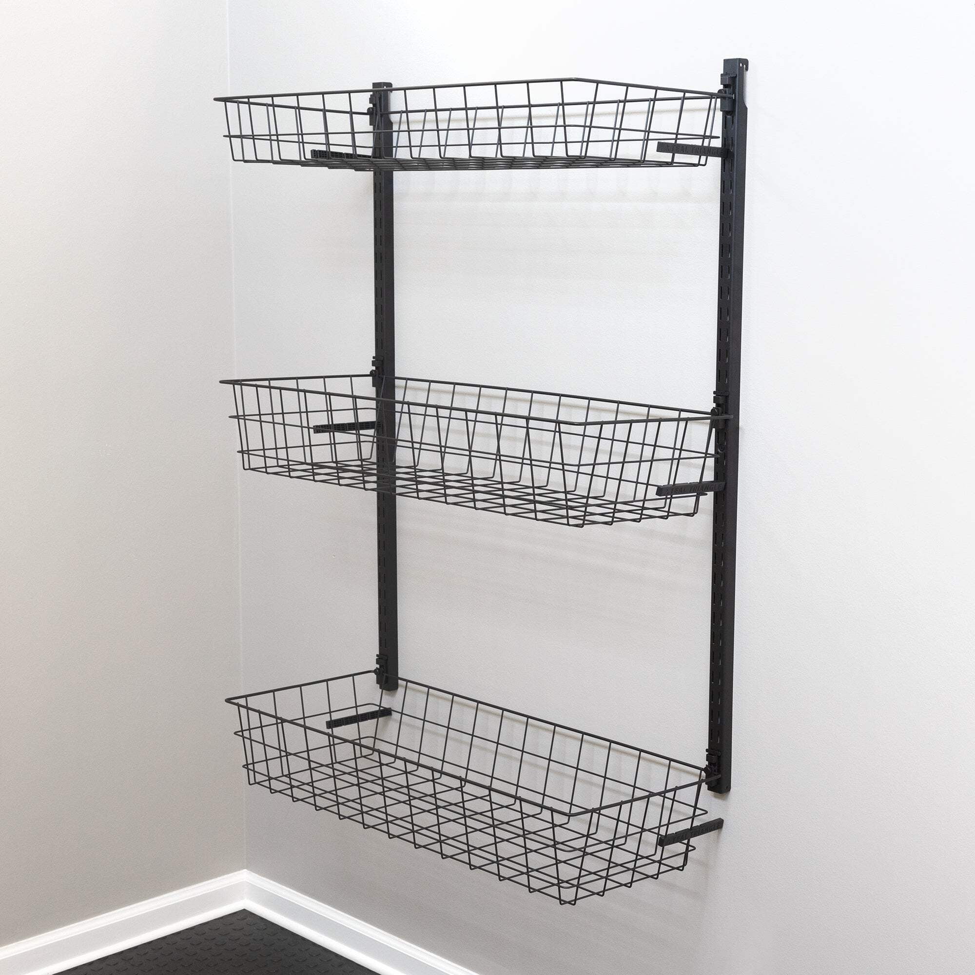 Heavy-Duty Steel Large Basket Wall Mount Bin Organizer for Garage Organization & Storage, Shelving Storage