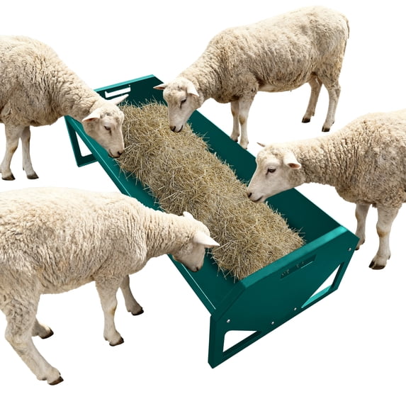 Heavy Duty Steel Livestock Feeder Trough – 22 Gallon Capacity, 45" Hay Feeder – Feeds Up to 10 Sheep at Once – Ideal for Horses, Goats, Sheep, Cattle, Alpacas – Durable, Easy to Clean