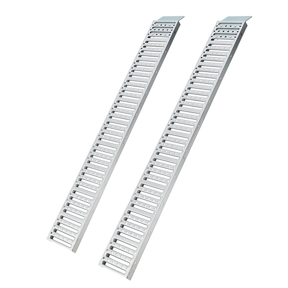 Heavy Duty Steel Loading Ramps Set of 2 – 1000 lbs Capacity – Non-Slip, Easy Assembly – for ATVs, Motorcycles, Lawn Mowers, Dirt Bikes, Trailers, Pickup Trucks – 72" Length – Silver