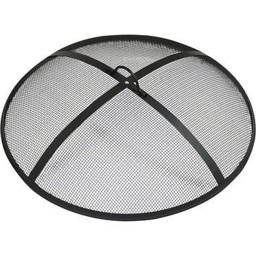 Heavy-Duty Steel Mesh Fire Pit Spark Screen with Handle - 22-Inch Diameter