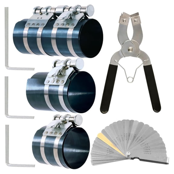 Heavy Duty Steel Piston Rings Compressor Set With Adjustable Piston Plier For Motorcycle And Auto Mechanics