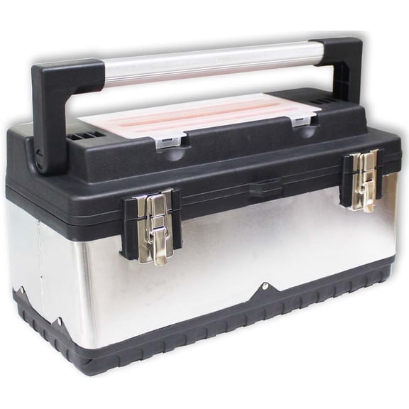 Heavy Duty Steel & Plastic Tool Box, Lift Out Tray (ToolUSA: MJ-16443)