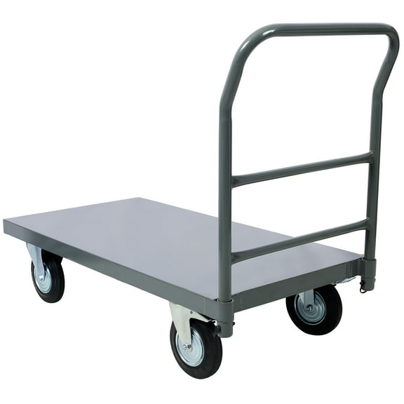 Heavy Duty Steel Platform Truck Dolly Cart With Wheels 24 x 48 Inches 2000 Lb Capacity For Easy Moving Tasks