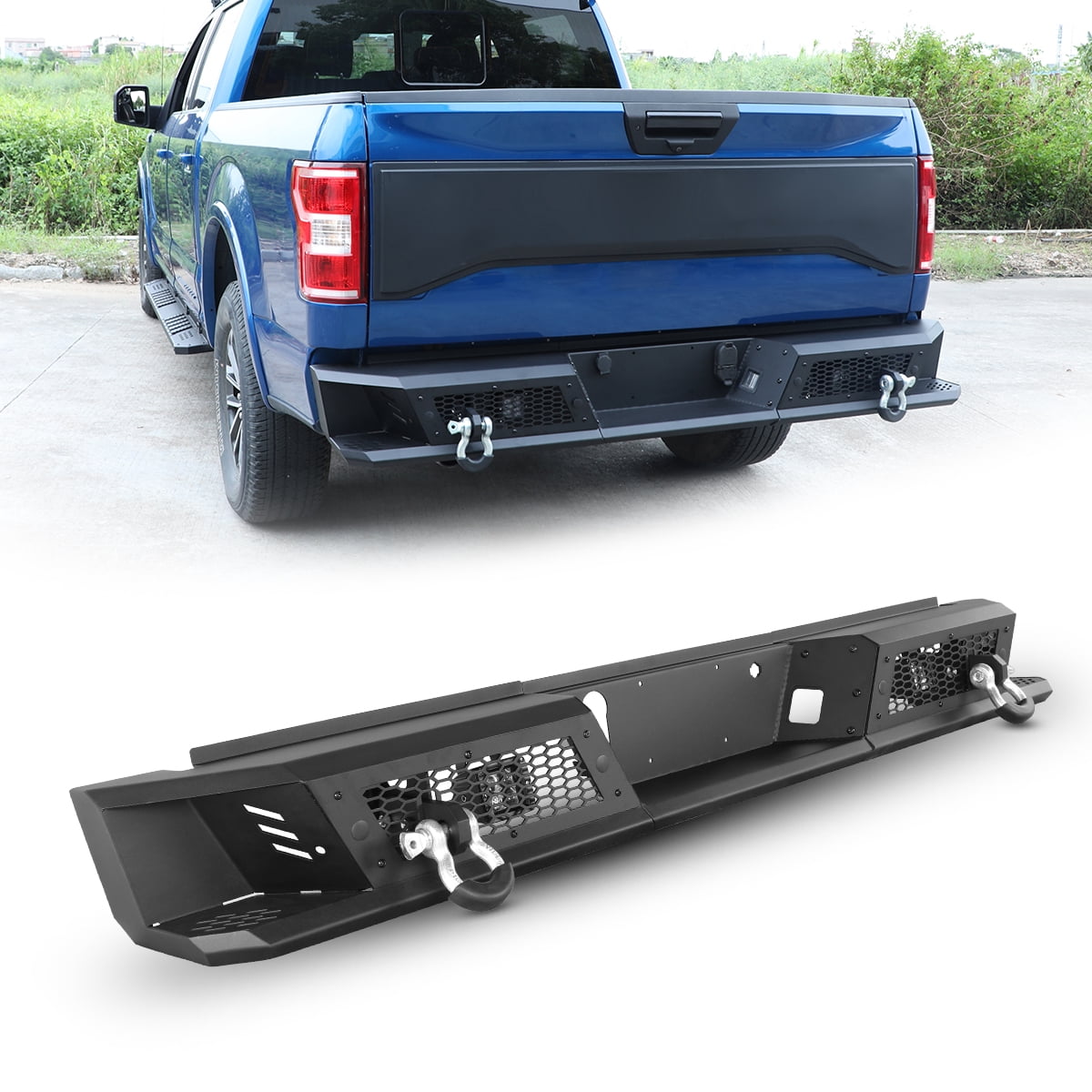 Rear Bumper Compatible with 2015-2024 Ford F-150（Exclude Raptor）,Back ...