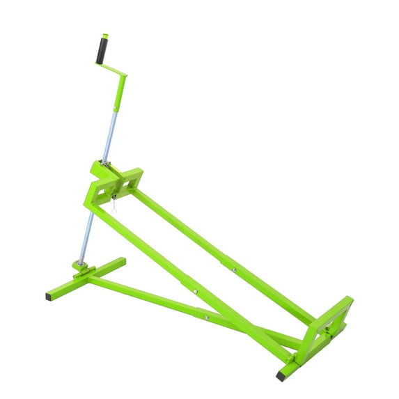 Heavy Duty Steel Riding Mower Lift 880 Lbs Capacity Foldable Telescopic Lawn Tractor Jack with Manual and Power Tool Handle for Garden Tractors and ATVs