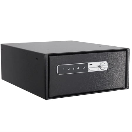 POCHAR Heavy Duty Steel Security Safe and Lock Box with Electronic Keypad for Gun, Cash, Jewelry, Documents (Black)