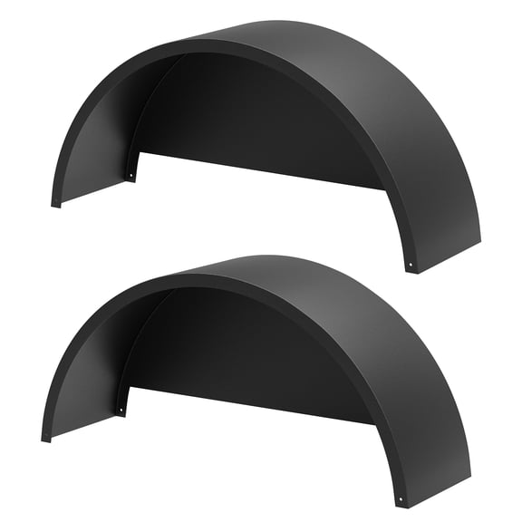 Heavy-Duty Steel Single Axle Trailer Fenders with Backing Plates, 2-Pack Fits 14"-16" Wheels, 32"x9"x15" Robust Replacement for Car Hauler, Cargo, Utility & Landscape Trailers, Black