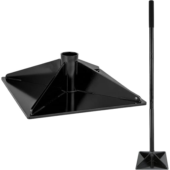 Heavy-Duty Steel Soil Tamper 10x10 Inches with 48 Inch Handle