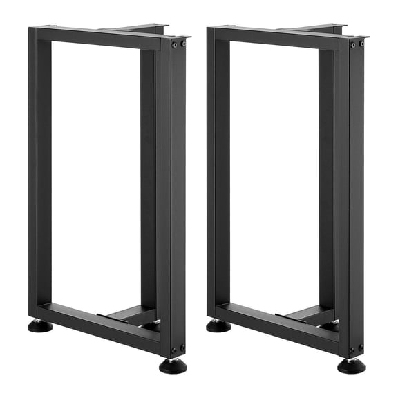 Heavy Duty Steel Table Legs 29.1 Inch H 17.7 Inch W Square T Shape Modular Design Easy Assembly 2204 lbs Max Load for Desk Dining Table Workbench Set of 2 Black