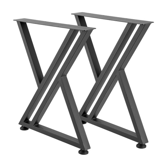 Heavy Duty Steel Table Legs Set of 2 Black 29.1 Inch Height 24 Inch Width 2204 lbs Max Load Easy Installation Sturdy Stable for Desk Workbench Bar Table DIY