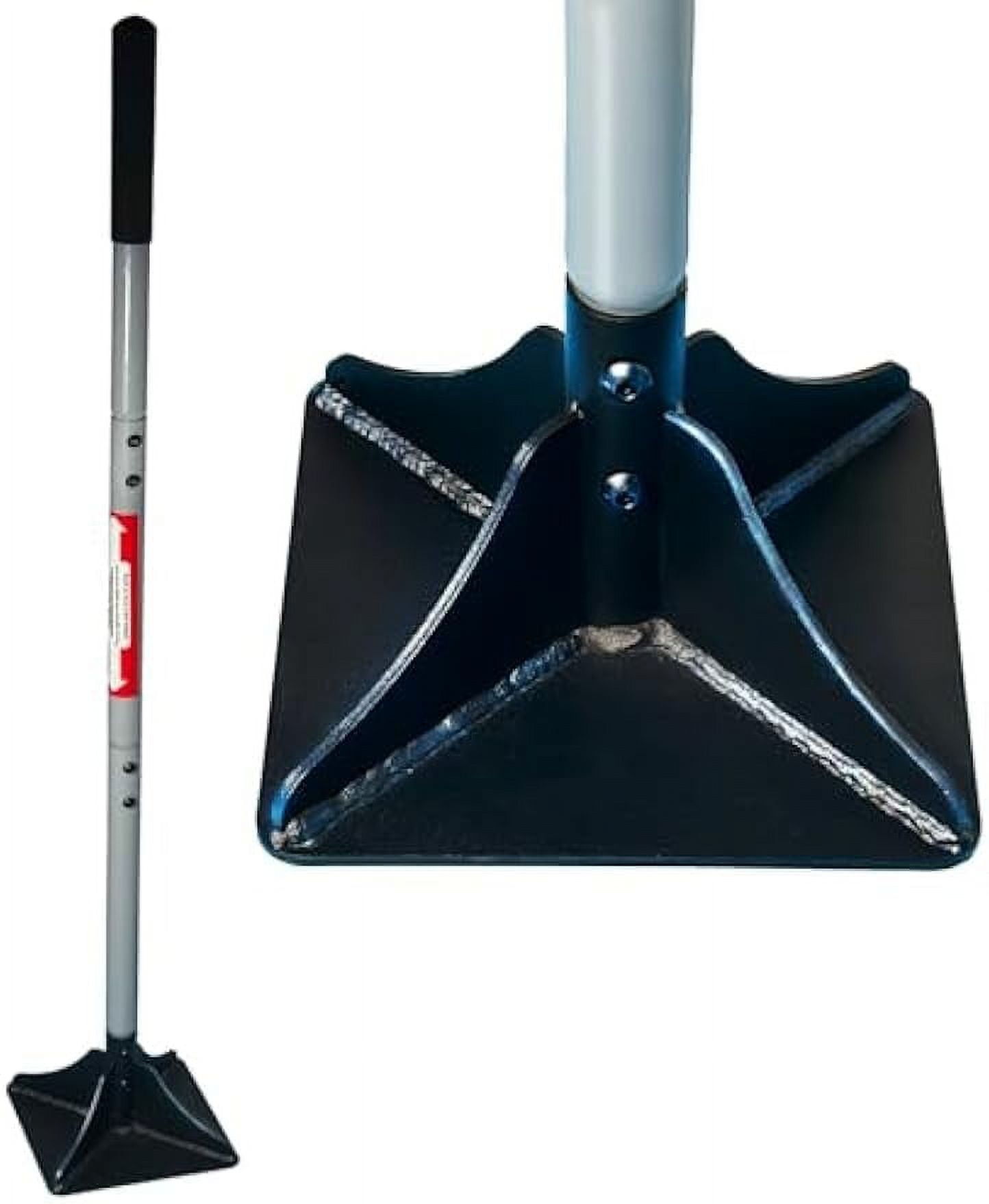 Heavy Duty Steel Tamper 8"x8" with 48 inch Handle and Rubber Grip Ideal