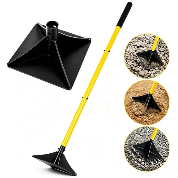 Heavy Duty Steel Tamper Tool, 8" x 8" Plate Compactor with 48" Handle, 1 Pack Hand Compactor for Landscaping Ground Leveling, Soil, Gravel, Sand, Asphalt, Paver, Driveway, Garden & Yard