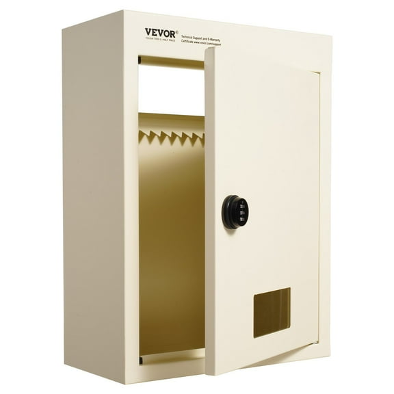 Heavy Duty Steel Through The Wall Mailbox 13 Combination Lock 2.8-7.9 Inch Mail Drop Box 12.5x6.3x16.9 Inch Beige