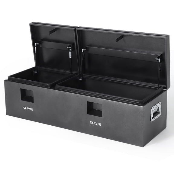 Heavy Duty Steel Truck Bed Tool Box, 48 x 16 x 14 Inch Lockable Trailer Tongue Box with Side Handles, Weather-Resistant Storage Chest for Pickup Truck, RV, Trailer