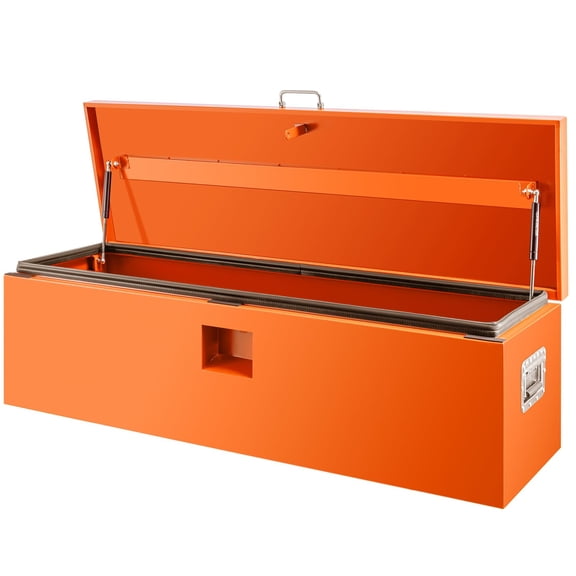 Heavy Duty Steel Truck Bed Toolbox – 36 Inch, Dual Split Lids, Weatherproof & Lockable Metal Storage Chest, Gas Strut Assisted, Utility Vault for Pickup/Trailer/RV/Flatbed/Tradesman Equipment