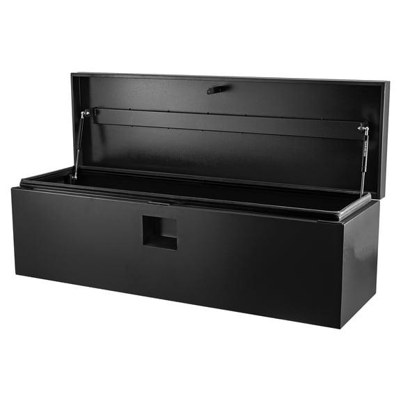Heavy Duty Steel Truck Bed Toolbox - Weatherproof, Lockable Split Lift, Grooved Lid - Gas-Shock Assisted, Secure Storage Chest for Pickup, Trailer, RV, Flatbed, Tradesman, Durable Utility Vault