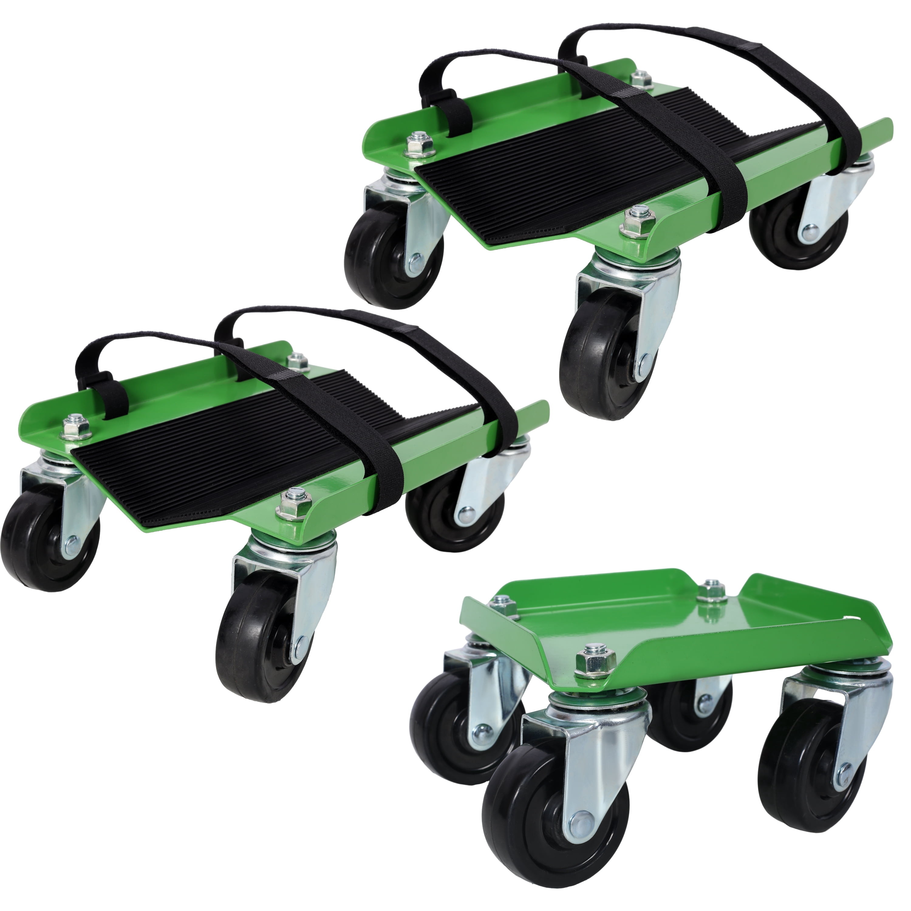 Heavy-Duty Steel V-Slide Dolly, 1500 lbs Capacity Moving Dolly with Anti-Slip Pads, 2.5 Inch Swivel Casters, Rust-Proof Powder Coating for Industrial Commercial Use