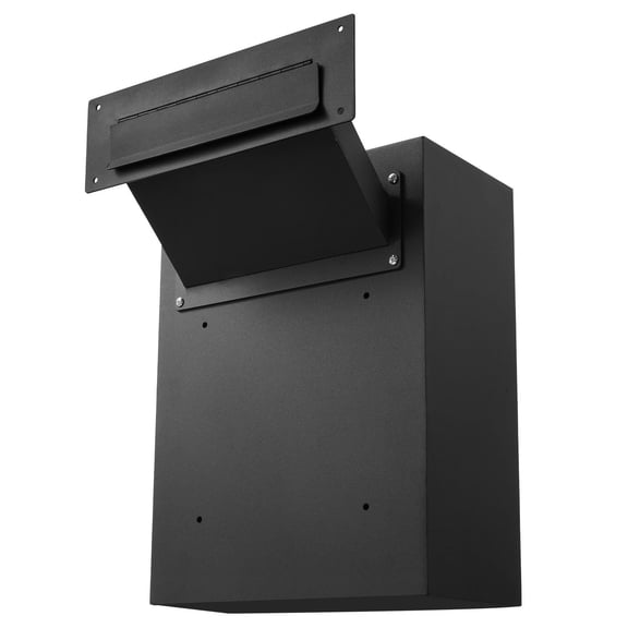 Heavy Duty Steel Through The Wall Mailbox - 13x7x17", Black, Secure Mail Drop Box with 13" Combination Lock (2.8-7.9" Slot), Outdoor Wall Mount Mail Slot