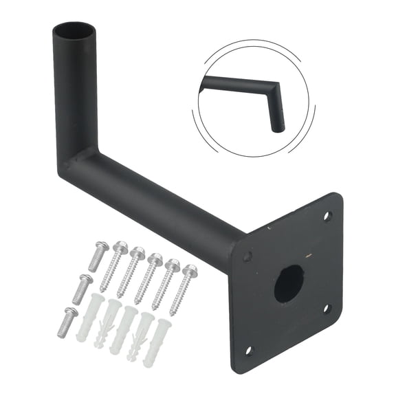 Heavy Duty Steel Weather Vane Roof Mount Bracket, Versatile L-Pipe Design for Weathervanes, Antennas, Flagpoles - 3.25" x 3.25" x 7.76" Mounting Plate, Rust-Resistant, Outdoor Use